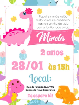Invitación de cumpleaños Dinosaurio – Estático – Pedro Henrique