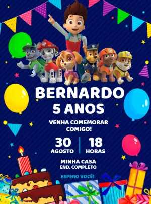 Invito di compleanno Paw Patrol – Statico – Renata Designer