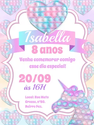 独角兽生日邀请函 – 静态 – Bella Liz Convites