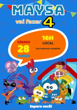 Galinha Pintadinha Birthday Invitation – Static – Mais Gráfica
