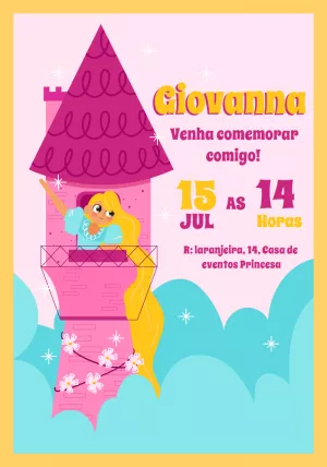 Invito di compleanno Rapunzel – Statico – Tay
