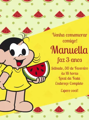 Invitation d'anniversaire Turma da Mônica – Statique – Decore Arte