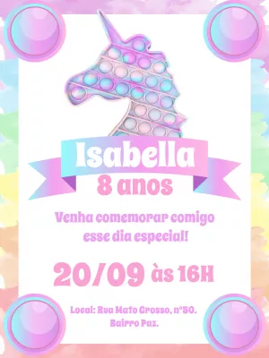独角兽生日邀请函 – 静态 – Bella Liz Convites