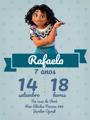 Convite de Aniversário Encanto com Mirabel para Editar Online
