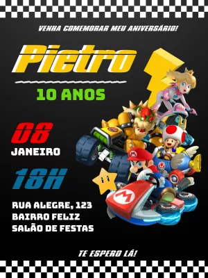 Invito di compleanno Super Mario – Statico – Yumi