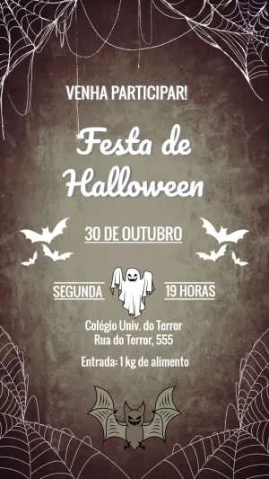 Convite de Halloween Assustador para Editar Online