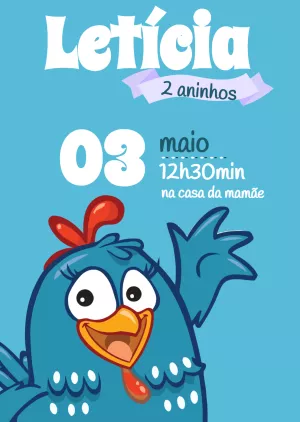 Galinha Pintadinha Birthday Invitation – Static – D.Couto