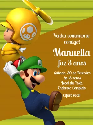 Invito di compleanno Super Mario – Statico – Decore Arte