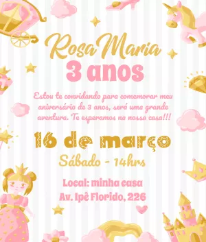 Invitación de cumpleaños Princesas – Estático – ig: @illustragio