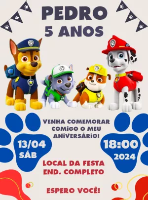 Paw Patrol Birthday Invitation – Static – Jonathan Fiuza