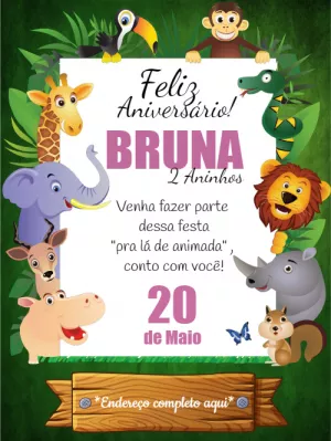 Safari Birthday Invitation – Static – Wolf Designer