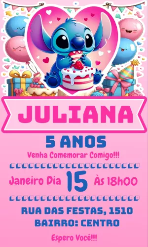 Stitch Birthday Invitation – Static – Crazyume Designer