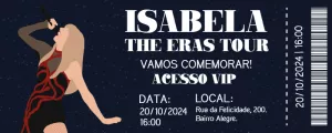 Convite Aniversário Ingresso Show Pop Star para Editar Online