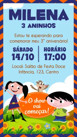 Convite Aniversário O Show da Luna para Editar Online