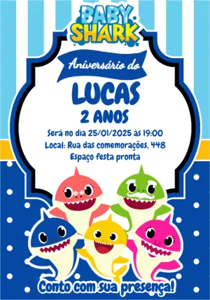 Baby Shark Birthday Invitation – Static – Crazyume Designer