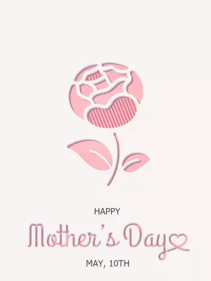 Editable Mother's Day Card with Delicate Flower to Edit