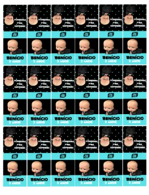 Rótulo Tic Tac Poderoso Chefinho para Aniversário Editável