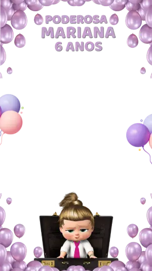 Moldura para Foto Aniversário Poderosa Chefinha Editável