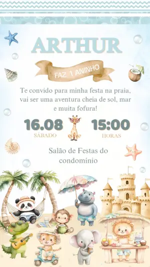 Safari Birthday Invitation – Static – Arte Coelho Digital