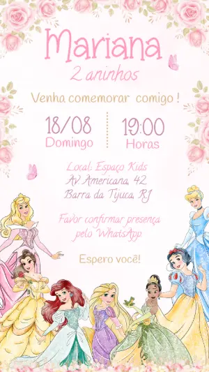 Invitación de cumpleaños Princesas – Estático – Felicity Artes