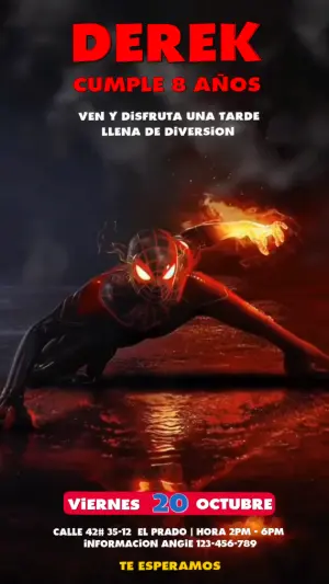 Video Invitación de Cumpleaños Spider-Man Miles Morales para Editar
