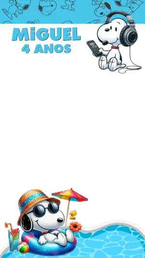 Moldura para Stories Snoopy Colorido para Editar