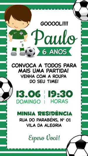 Soccer Birthday Invitation – Static – Festôu Convites