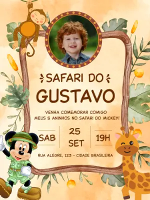 Safari Birthday Invitation – Static – Mimo Digital