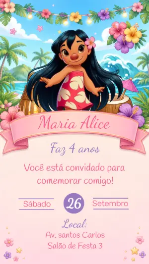 Stitch Birthday Invitation – Static – CollorGraph EDITOR