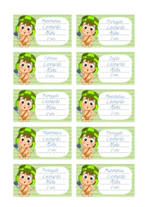 Etiqueta Escolar Infantil Chaves Baby Editável Online
