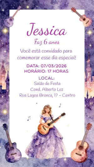Invitación de cumpleaños Princesas – Estático – CollorGraph EDITOR
