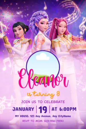 K-Pop Demon Hunter Birthday Invitation | Editable Digital Template