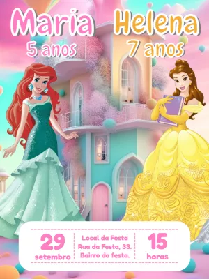 Invito di compleanno Principesse – Statico – Pedro Henrique
