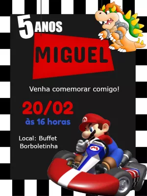 Invito di compleanno Super Mario – Statico – Gley Leobas