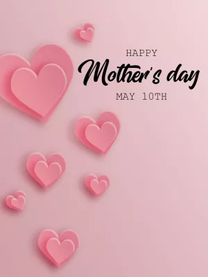 Happy Mother's Day Card with Hearts to Edit Online