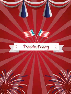 Editable President's Day Post with Patriotic Elements