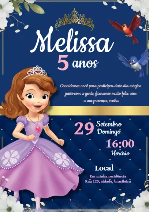 Invitación de cumpleaños Princesas – Estático – Samia designer
