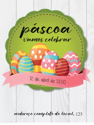Convite de Páscoa com Ovos Coloridos para Editar Online