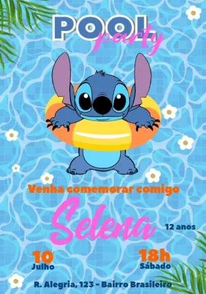 Invitación de cumpleaños Stitch – Estático – Julia B