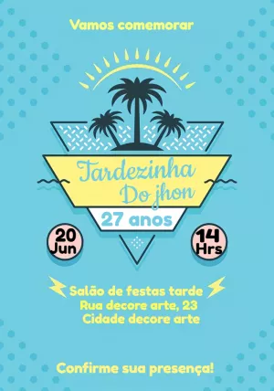 Convite de Aniversário Tardezinha Moderno para Editar Online
