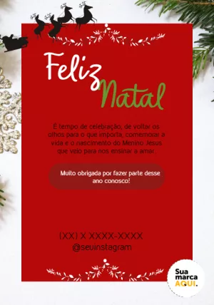 Cartão de Agradecimento de Natal Corporativo para Editar