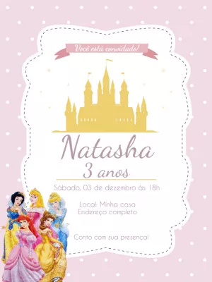 Invitación de cumpleaños Princesas – Estático – Jonathan Fiuza