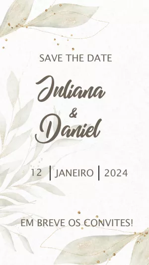 Save the Date Casamento Floral Elegante para Editar Online