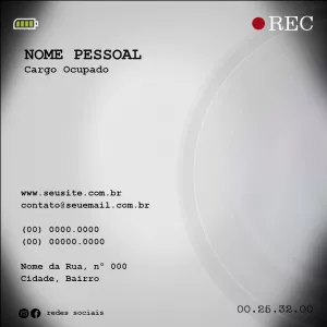 Cartão de Visita Estilo Câmera REC para Editar Online