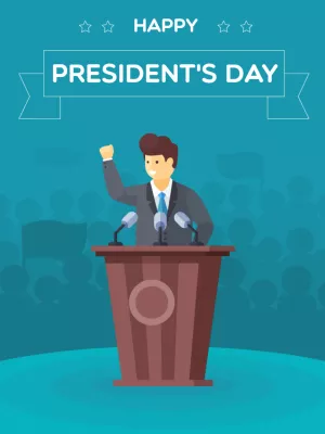 Editable President's Day Post with Illustration to Edit Online