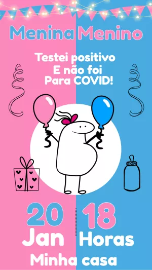 Convite Chá Revelação Flork Meme para Editar Online