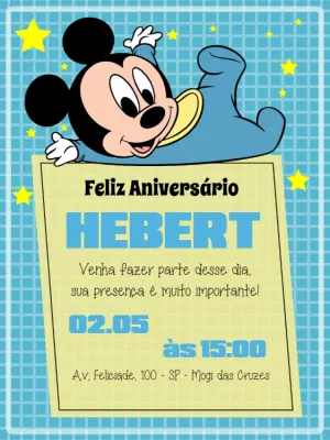Mickey Mouse Birthday Invitation – Static – Wolf Designer