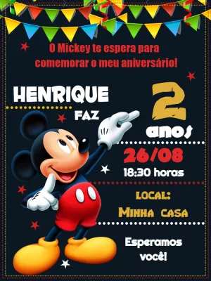 Mickey Mouse Birthday Invitation – Static – Pedro Henrique