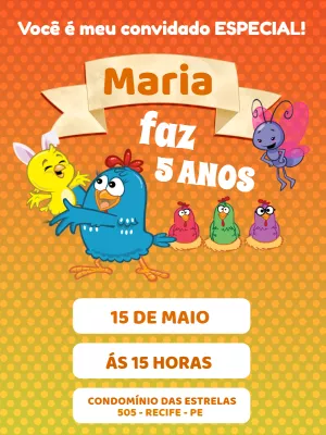 Galinha Pintadinha Birthday Invitation – Static – Cynthia