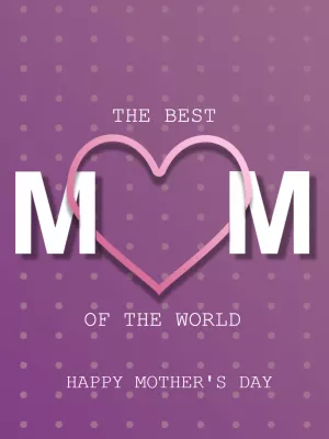 Happy Mother's Day Card with Heart to Edit Online